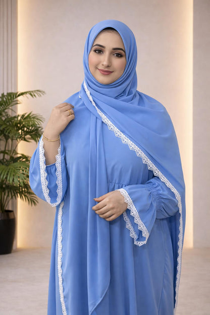 عباية نسائية مع شال طويل – أناقة ناعمة بلمسة فاخرة - Billamod
