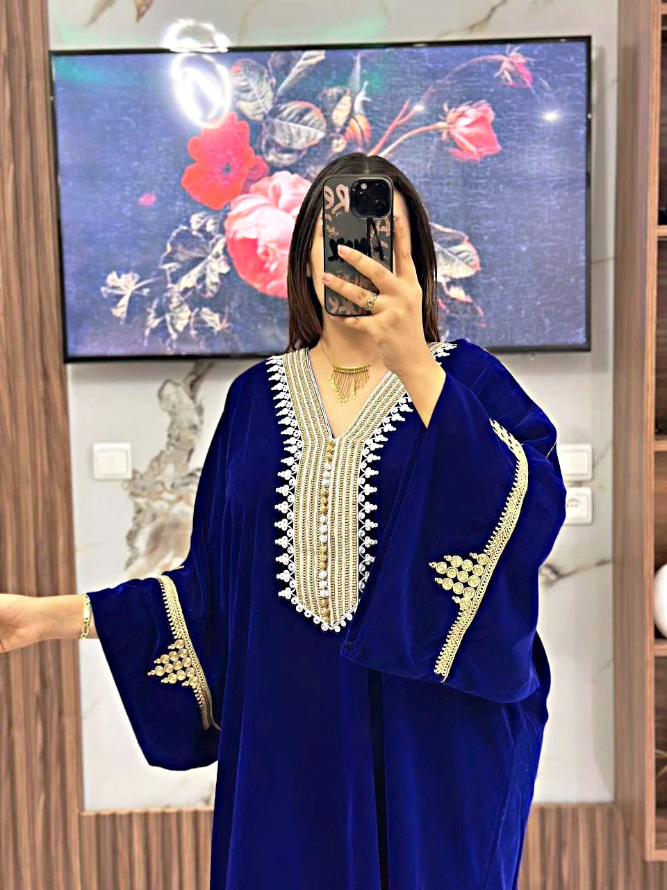 قفطان المبرة الفاخر بتطريز تقليدي راقٍ – أناقة مغربية أصيلة - Billamod