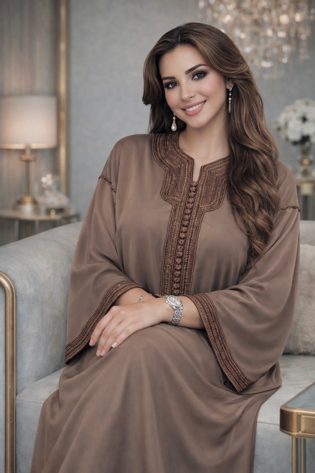 قفطان مغربي أنيق بتصميم راقٍ وتفاصيل تقليدية فاخرة - Billamod